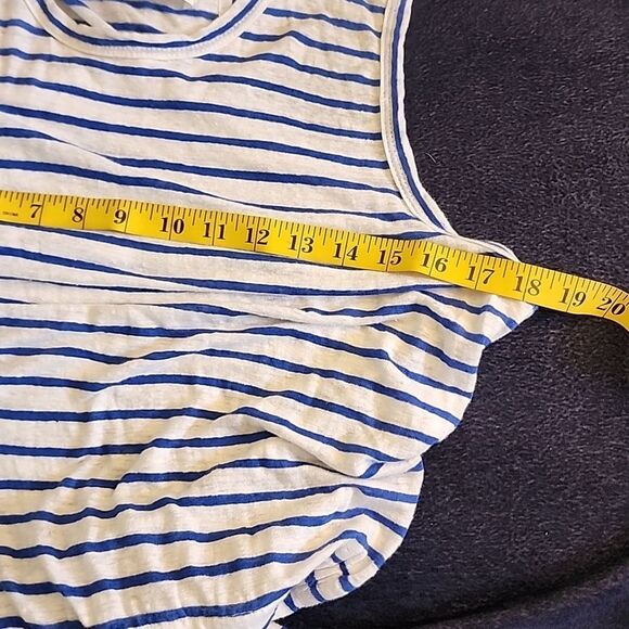 A.L.C. Drop Waist Striped Sleeveless Linen summer beach dress sz M - Picture 7 of 9